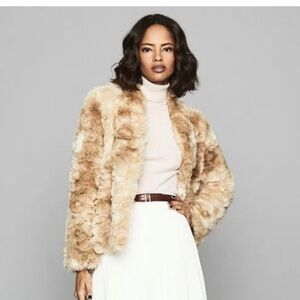 Reiss Millie Fur Jacket XS